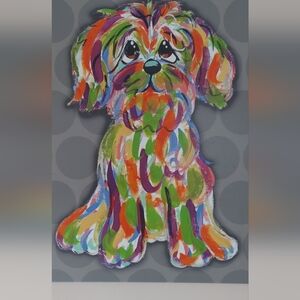 Giclee Designer Dog Canvas Print Colorful Contemporary Wall Art